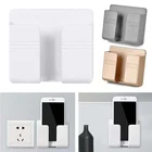 Настенная подвесная коробка для телефона без отверстий, чехол для мобильного телефона с дистанционным управлением, подвесной контейнер для хранения, держатель для штепсельной вилки, 1 шт.