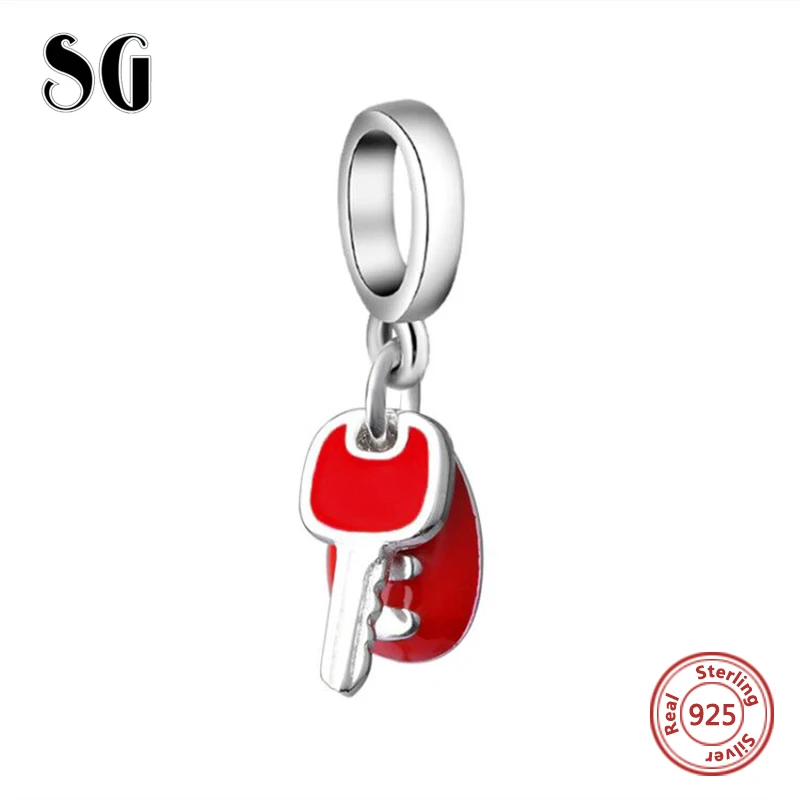 SG новые серебряные 925 оригинальные брелоки бусины с красной эмалью подходят к аутентичным браслетам pandora Стерлинговое Серебро-ювелирные изделия для изготовления подарков