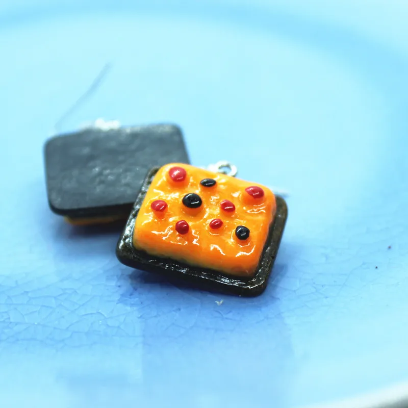 Забавные серьги для гурманов шоколада блинчиков шампуров чая яйца сосисок