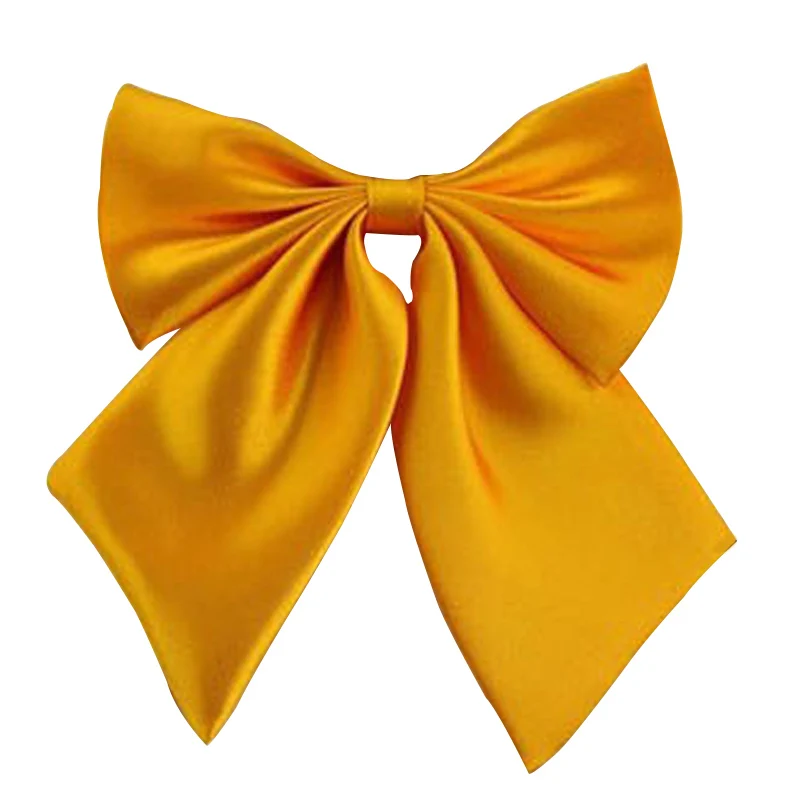 a09 Yellow 1 шт., Женский галстук, красный, черный, Бабочка, Женский Галстук-бабочка, для девушек, студентов, гостиницы, клерк, официантка, одежда для шеи, шелковые галстуки, QLYC0010 - Цвет: a09 Yellow