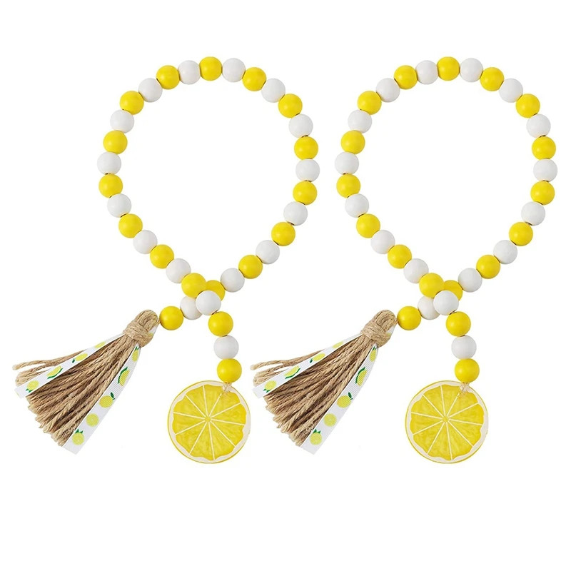 

2 шт., деревянная гирлянда из лимона с кисточками, деревенский летовый лимонад, нарезанная звезда, молитвенные бусины в стиле бохо
