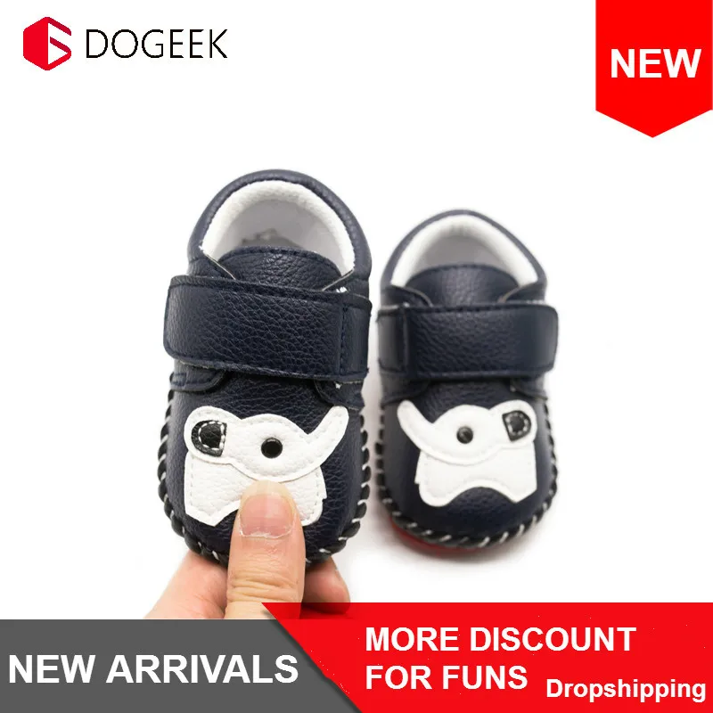 Детские кроссовки DOGEEK из ПУ кожи мягкая нескользящая подошва мультяшный рисунок
