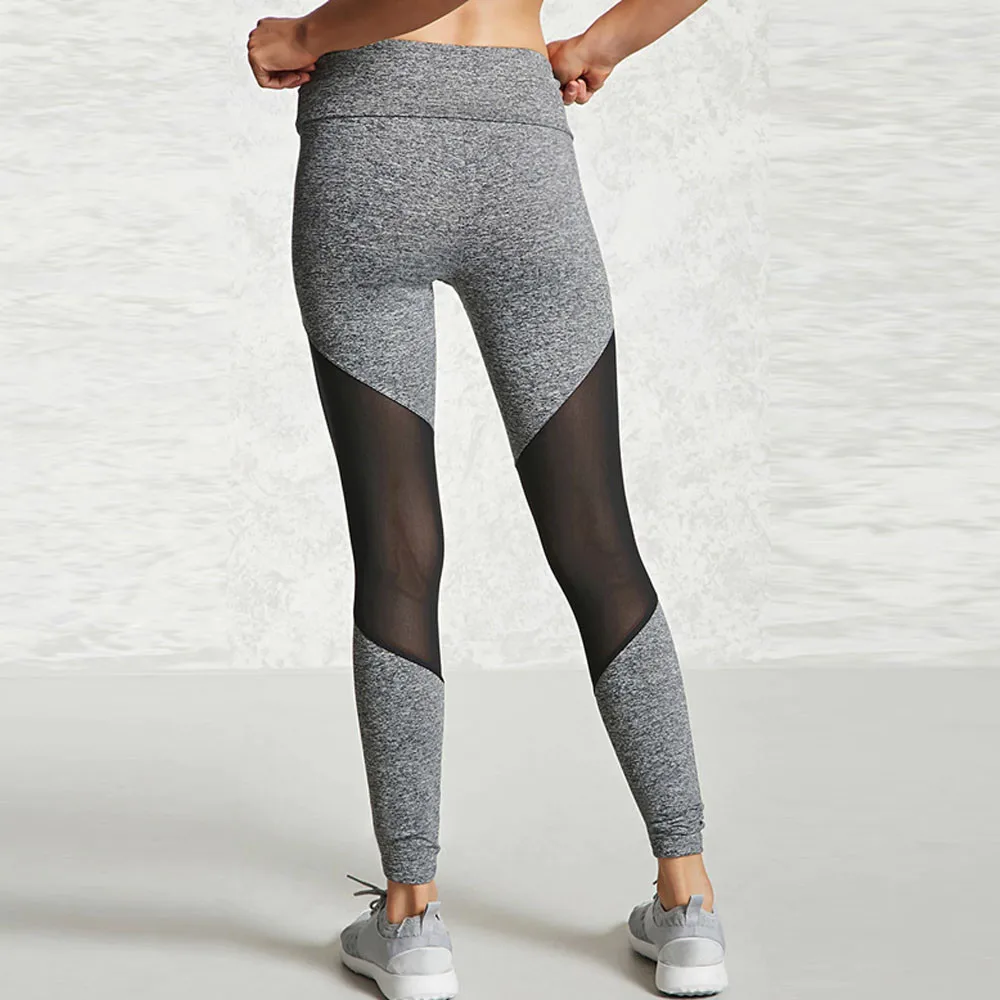 Женские спортивные Леггинсы с высокой талией Однотонные эластичные дышащие для