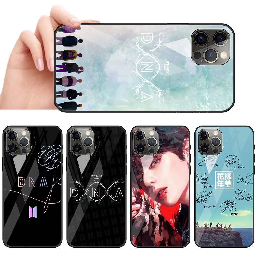 

Love YourSelf Boys Glass Call Phone Case For iPhone 11 13 Mini 12 Pro Max 7 8 Plus X XR XS 6 6s SE 2020 Cover Coque