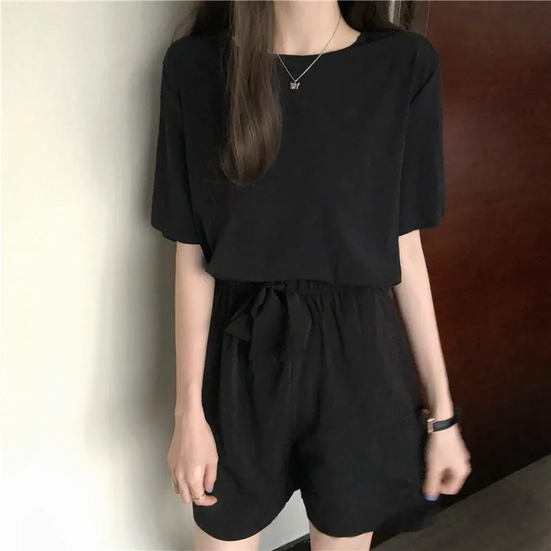 Пижамный комплект Женский однотонный свободная повседневная домашняя одежда