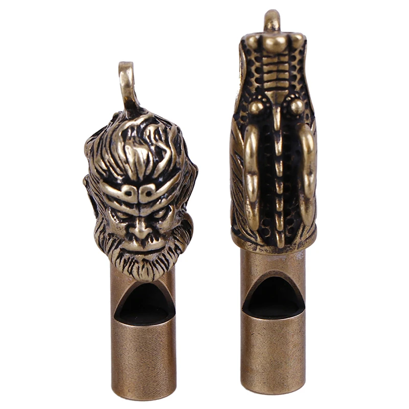 1pc Outdoor Survival Whistle Dragon Statue Pattern Brass For Camping Hiking Fishing Travel Rescue Emergency Kits EDC Keychain | Спорт и