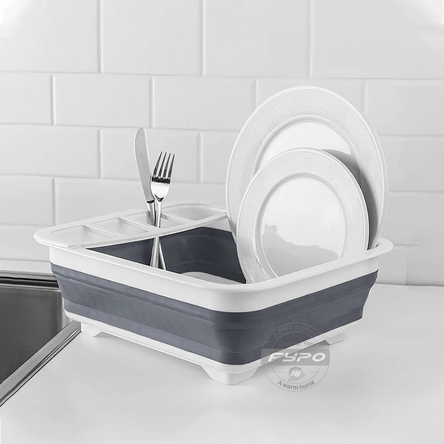 Складная Силиконовая стойка для хранения Fypo кухонная посуда органайзер посуды