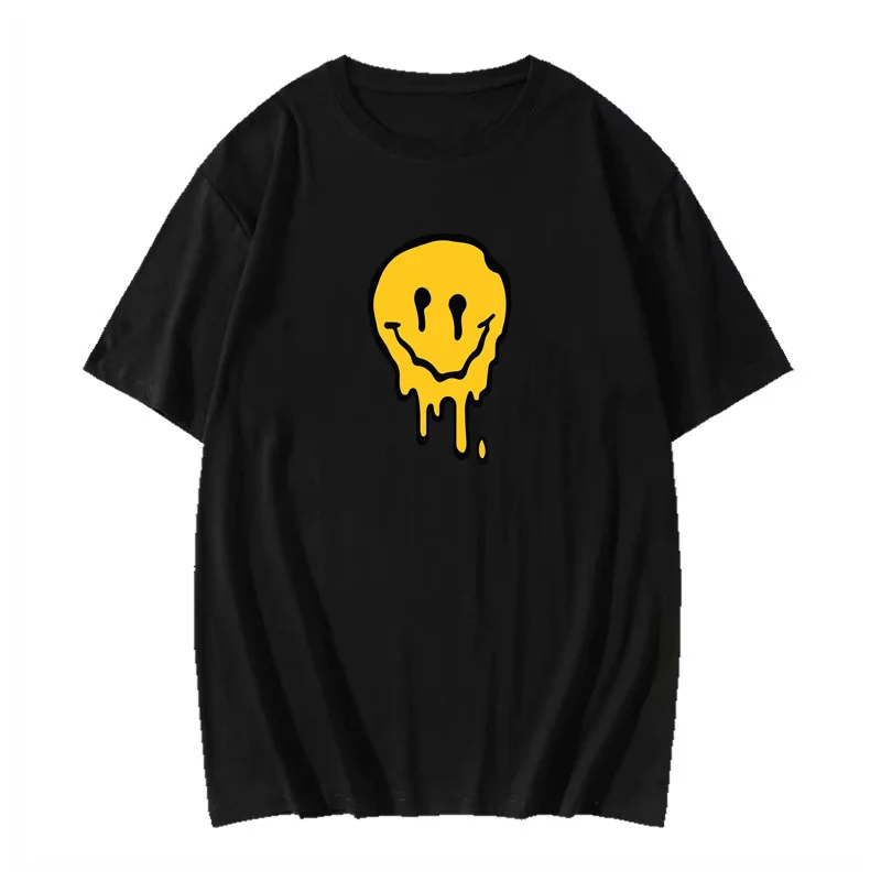 Женская футболка из чистого хлопка ulzzang Свободный Топ с круглым вырезом и