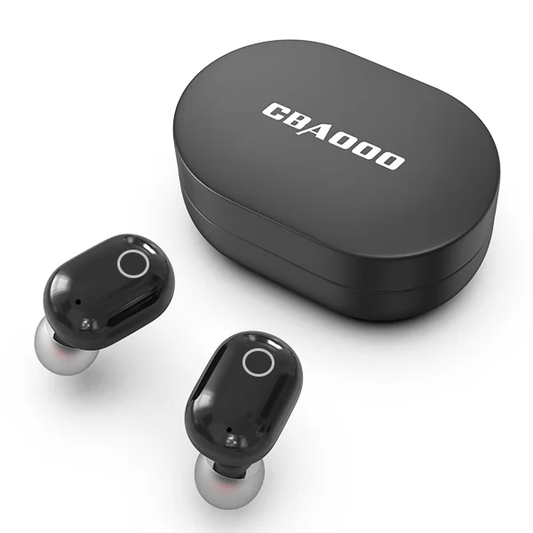 Черный CBAOOO J15 TWS Mini V5.0 Bluetooth наушники сенсорная беспроводная гарнитура 6D стерео звук вкладыши двойной микрофон наушники водонепроницаемые - Цвет: Черный