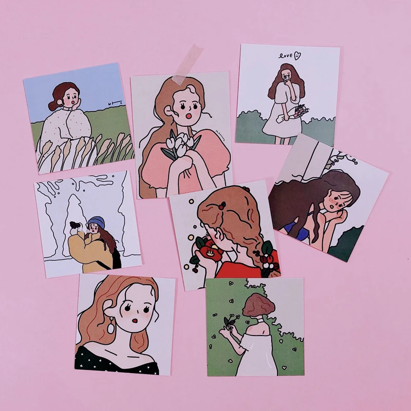 Ins стильная наклейка для открыток мультяшная фотонаклейка ручной аккаунт альбом