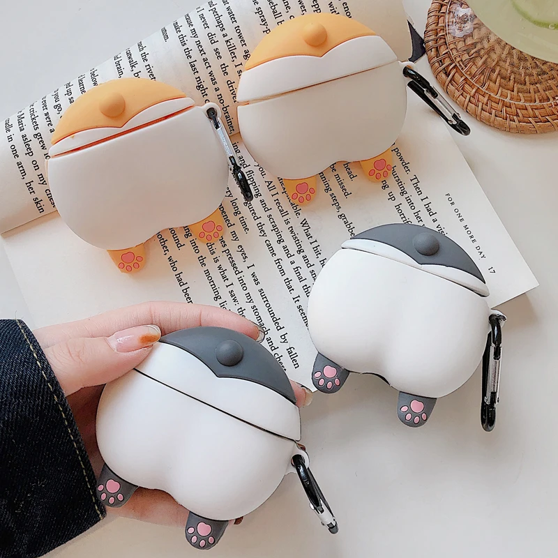 Чехол для Airpods Pro 3D симпатичный мультяшный чехол с собакой Шиба-ину Apple 1 2 3