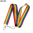 ЛГБТ Радуга, гей бисексуальный флаг лесбиянок гордость ремешок на шею ремешки для ключей идентификационная карточка для телефона в тренажерном зале брелок USB бейдж веревка
