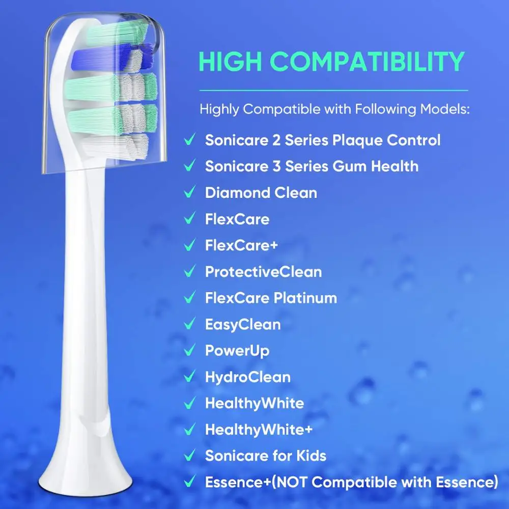 4PCS Toothbrush Heads For Ph Sonicare HX6780 HX6781 HX6782 HX6902 HX6910 HX6911 HX9044 HX6074 HX9024 HX6730 HX6062 HX6920 ilips - купить по