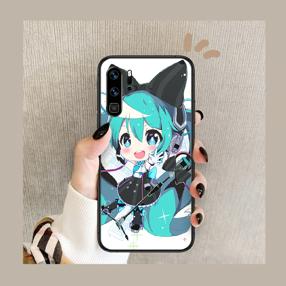 

Hatsunes-Miku Phone Case Cover Hull For Huawei P8 P9 P10 P20 P30 P40 Lite Pro Plus smart Z 2019 black Waterproof Luxury Cover