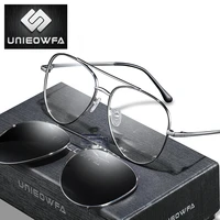 myopia magnet clip on glasses men frame polarized clip aviation sunglasses men prescription optical eyeglasses frame pilot brand