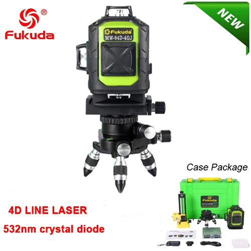 4GJ 532nm green Фукуда бренд 12 линии 3D MW-93T-3G лазерный уровень 360 горизонтальный и вертикальный крест супер мощный зеленый лазер луч линии - Цвет: 4GJ 532nm green