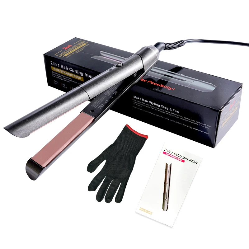 

Factory price Ceramic Hair Straightener with Curler function 2 in 1 function for dropshipping with high quality
