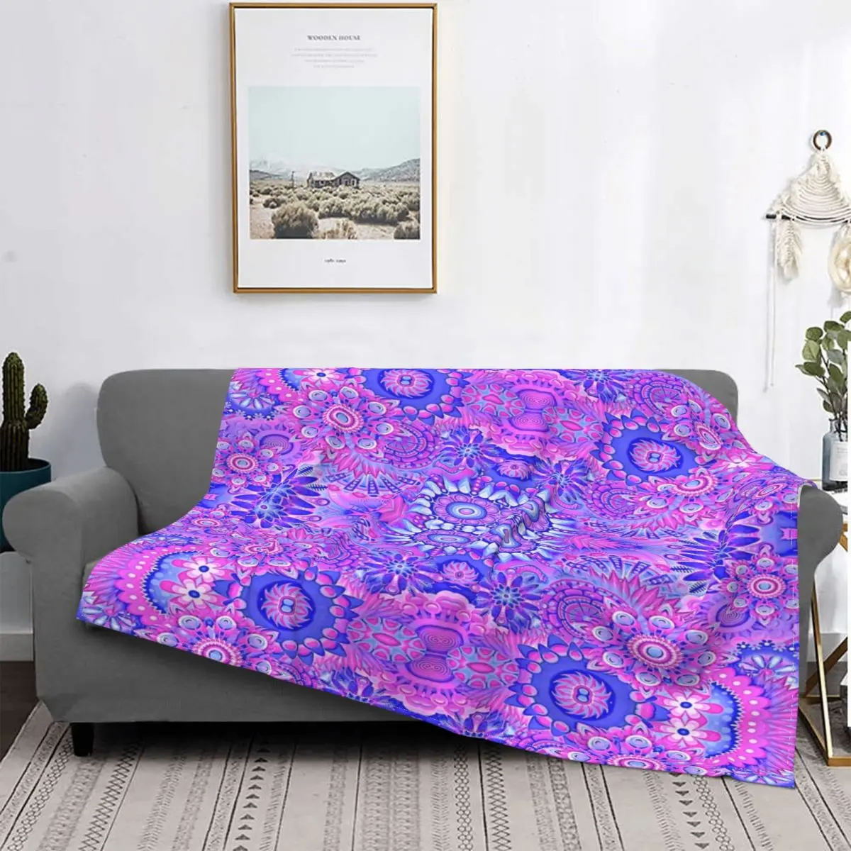 

Groovy Times-colcha a cuadros para cama, funda de sofá, manta Kawaii, 422