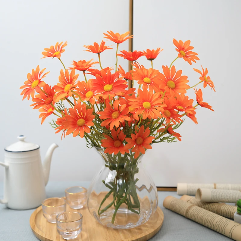 

10 Pcs Artificial Flowers Daisy Flower Branch Silk Flowers for Crafting Home Decoration Accessories Mother's Day