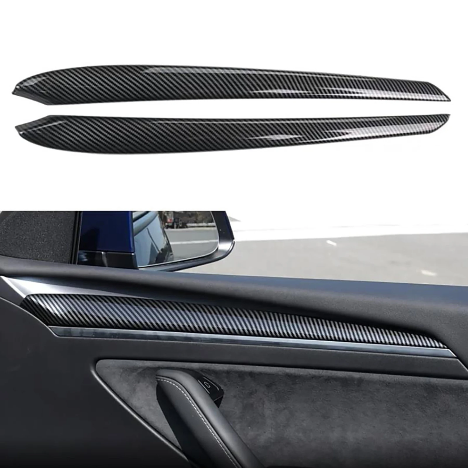 

For Tesla Inner Door Decoration Garnish Panel Molding Trim Protection ABS