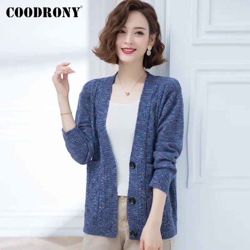 

COODRONY Brand Sweater Woman Autumn Winter Thick Warm Cardigans Female Streetwear Fashion Knitted Casual Women's Clothing W1015