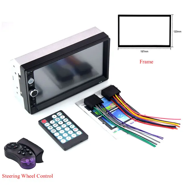 frame and remote 2din Автомагнитола 7010B " сенсорный mirrorlink Android плеер сабвуфер MP5 плеер Авторадио Bluetooth Камера заднего вида магнитофон - Цвет: frame and remote