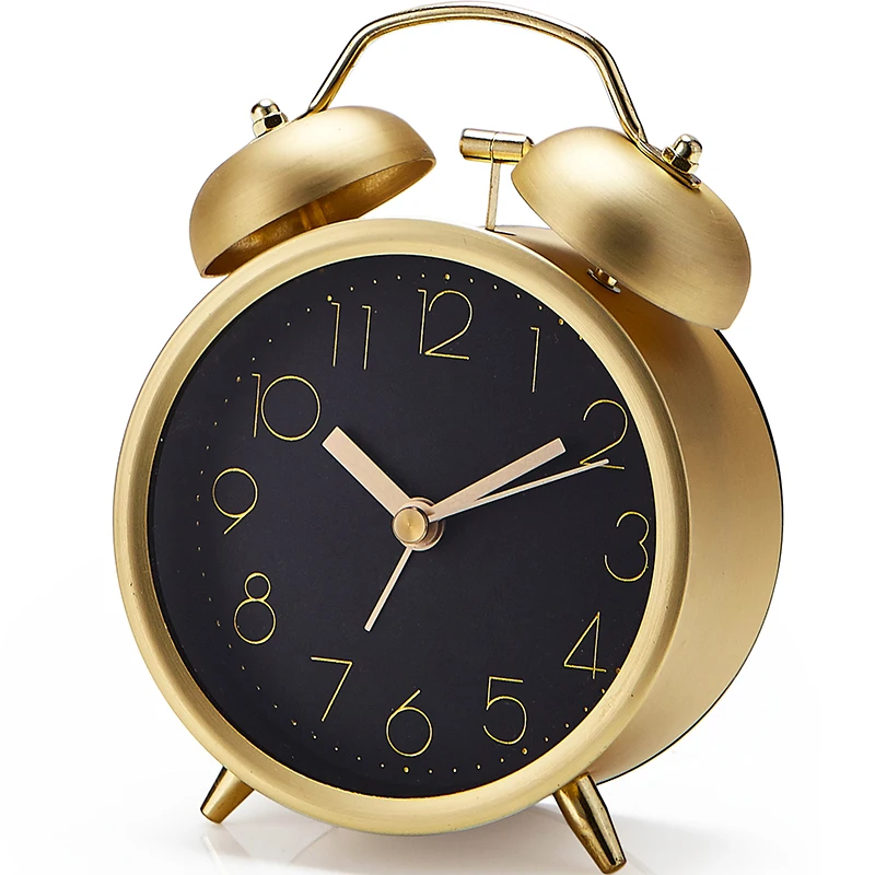 Винтажные металлические часы-будильник простые цифровые с функцией повтора