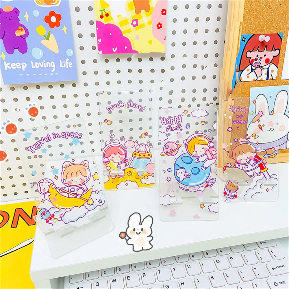 

Acrylic Phone Holder Kawaii Cartoon Laptop Stand Business Card Holder Phone Rack Office Desk Display Stand Desk Accessories