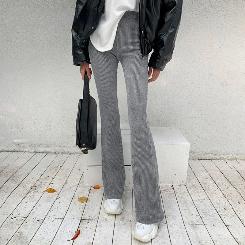 

Casual Corduroy Long Trousers Women High Waist Flared Pants Fashion Multicolor Vintage Y2K Skinny Joggers Streetwear