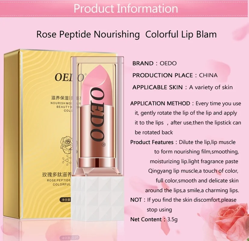 

Color-changing and Colorful Lip Balm, Lasting Nourishment, High-efficiency Moisturizing, Diminishing Fine Lines