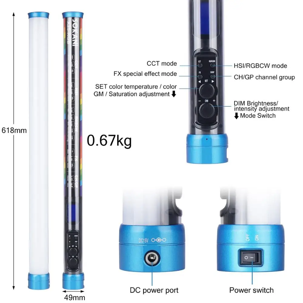 SOKANI X25 V2 легкий портативный RGB ручной светсветильник льник CTT для фотосъемки