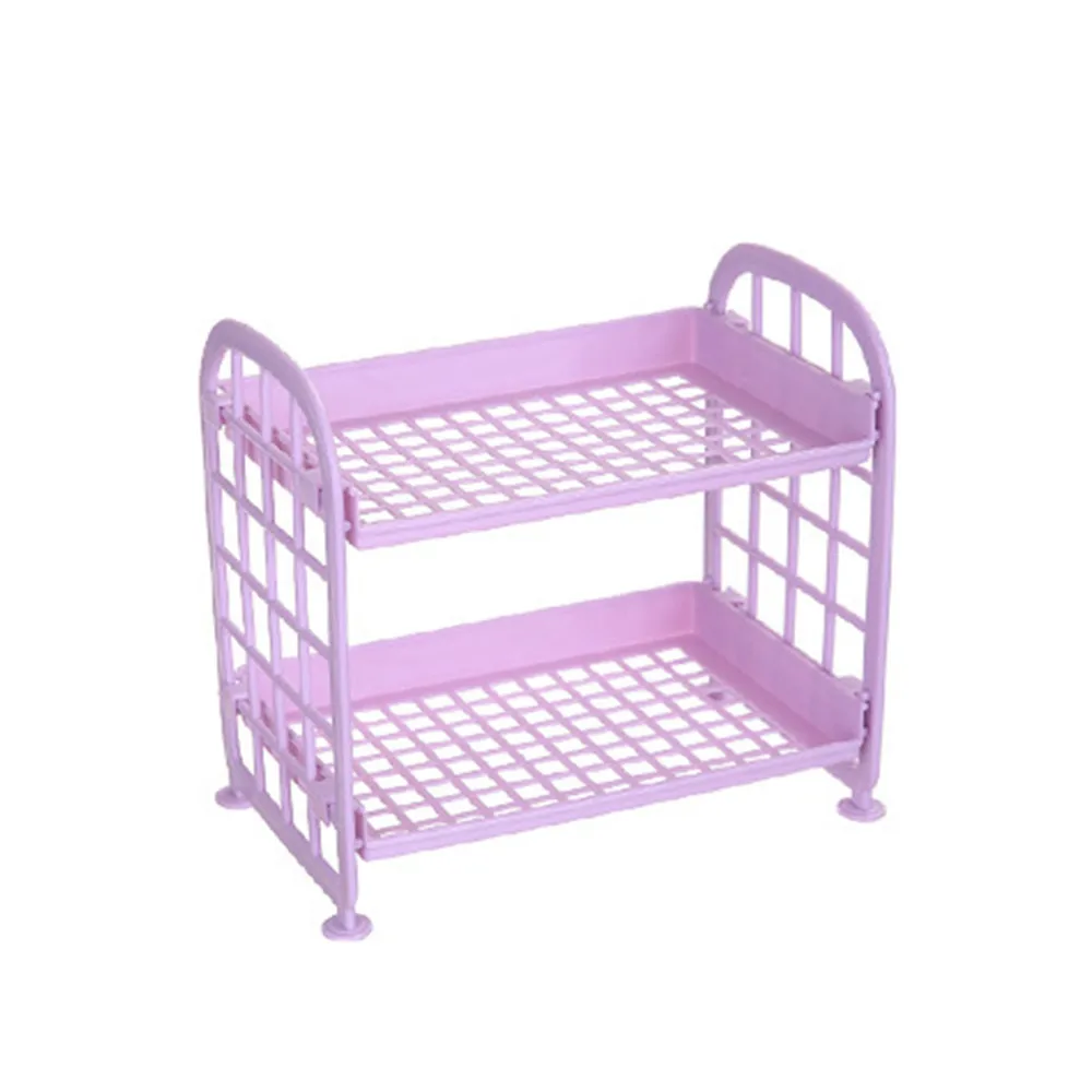 HSU двойная столешница полка стойка для хранения косметики кухонный стеллаж