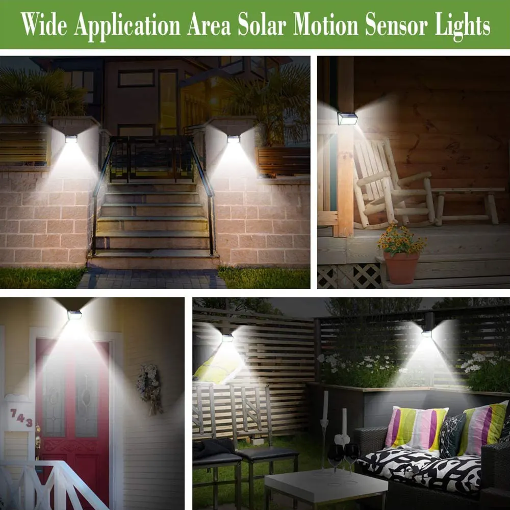 

288 LED Solar Light Wall Lamps for Garden Decoration Outdoor Wireless Motion Sensor Light with Wide Angle,3 Mode,Waterproof