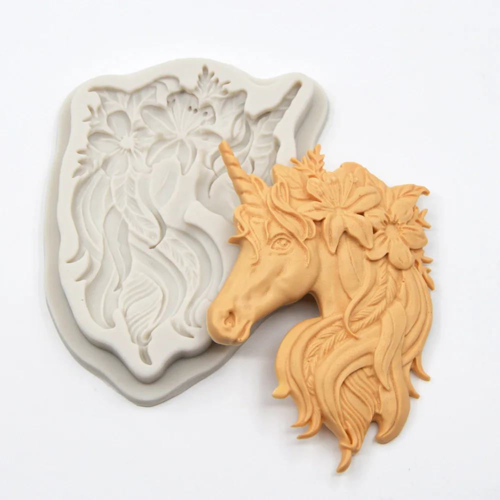Новый Единорог цветок помадка торт силиконовые формы Свадебные украшения DIY