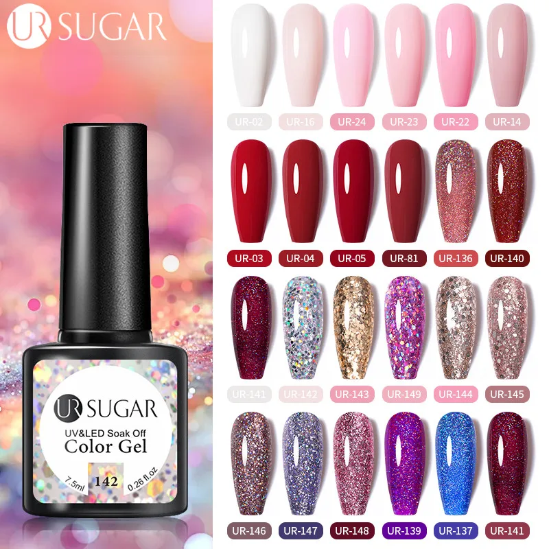 UR SUGAR 7 5 мл Новое поступление Гель лак для ногтей Модернизированный розовый цвет