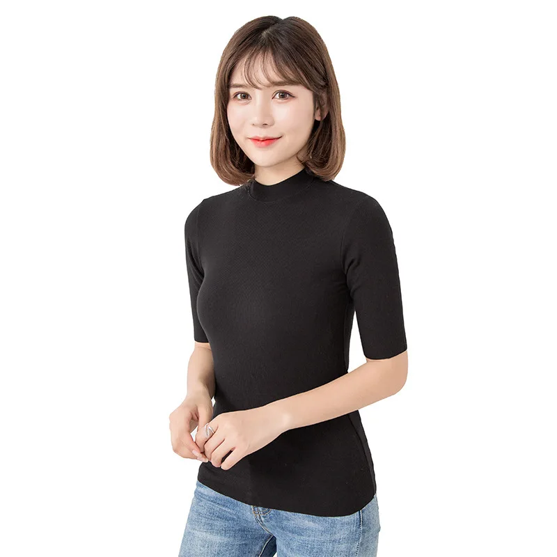 

New Thermal Underwear Women's Self-heating Center Collar and Sleeves Ribbed Slim Stretch Body Top Camisetas De Interior Mujer