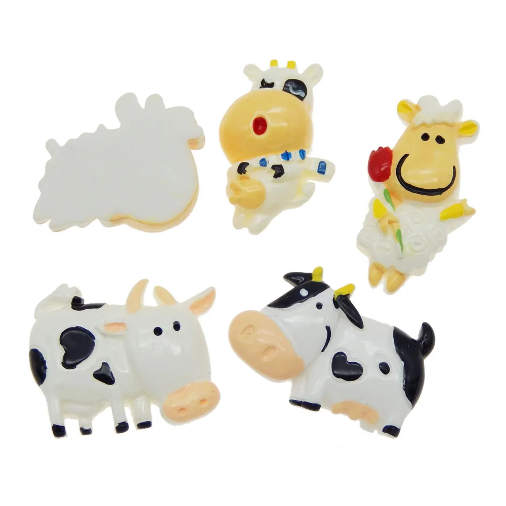 10 шт. каучуковый мультяшный молочный корова плоский кабошон смешанные слизь