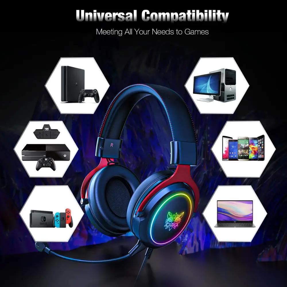 

ONIKUMA X10 Wired Headphones 7.1 Surround Sound Stereo Headsets For PS4 Xbox One Headset Gamer With Noise Cancelling Microphone