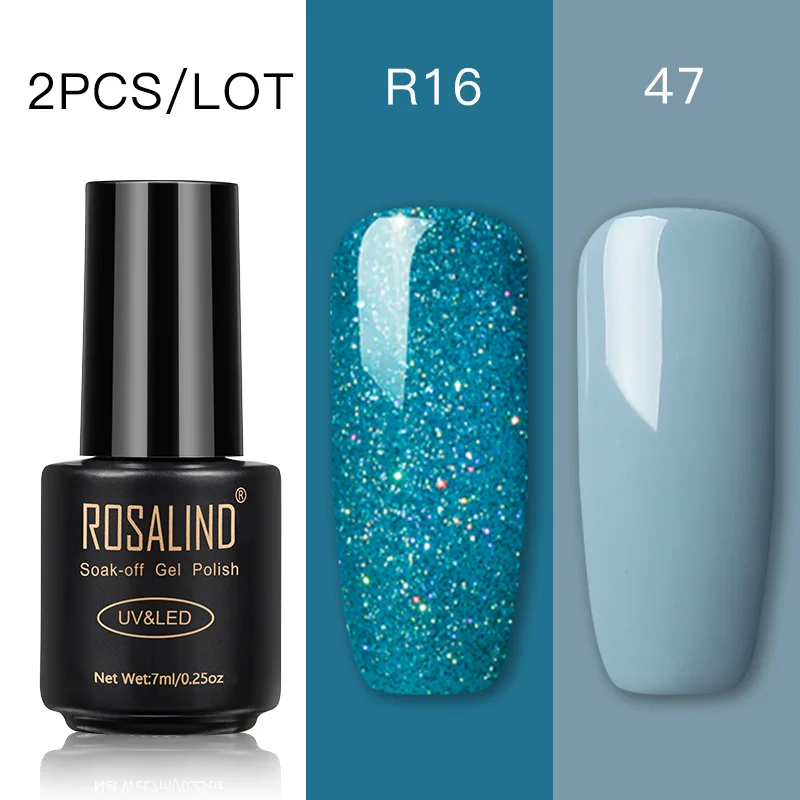Set 10 ROSALIND Гель-лак для ногтей набор художественный Гель-лак для ногтей Набор для маникюра впитывающий белый праймер Полупостоянный УФ-гель Гибридный лак - Цвет: Set 10