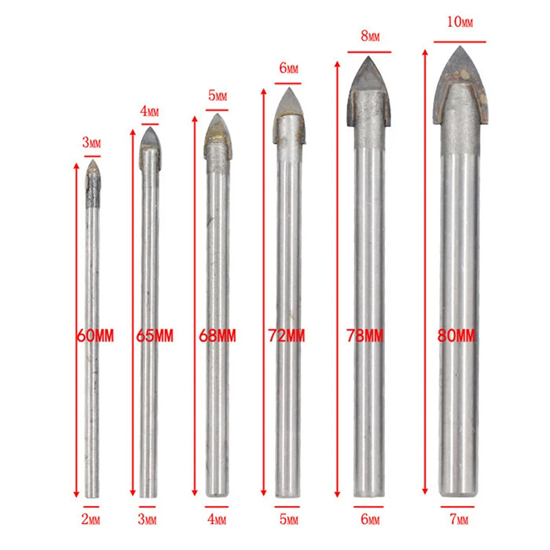

Набор сверл 3/4/5/6/8/10/12 мм, 4/6/7 шт.