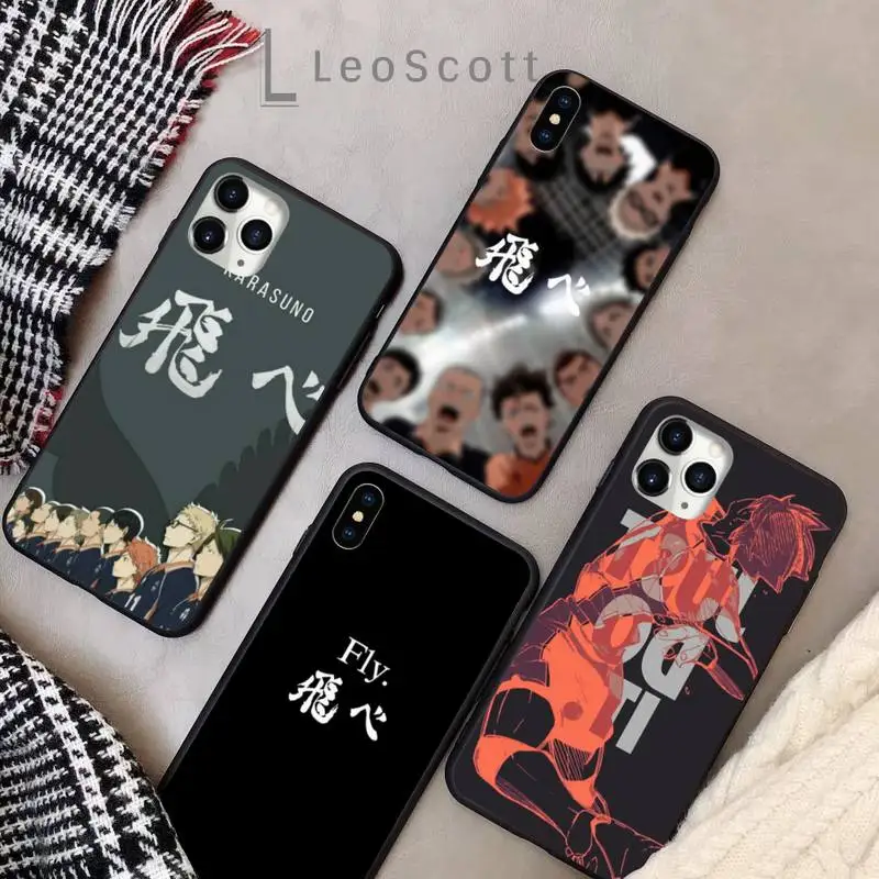 

Haikyuu volleyball anime fly Phone Case for iPhone 11 12 pro XS MAX 8 7 6 6S Plus X 5S SE 2020 XR Soft silicone cover