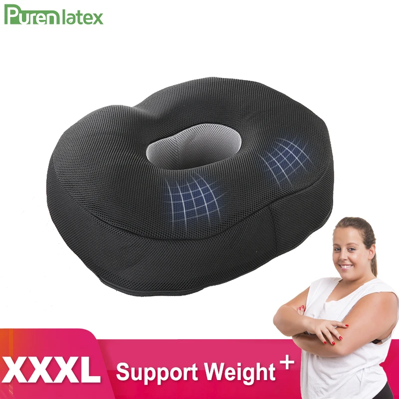 Purenlatex XXXL-Large Size Natural Latex Chair Cushion Orthopedic Seat Cushion Overweight Hemorrhoid Vertebra Treat Release Mat