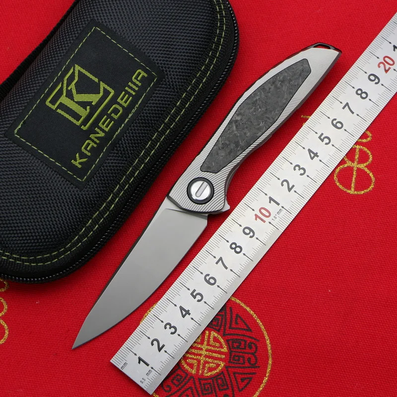 Складной нож Kanedeiia NeOn CD NL M390 титановая ручка CF карманный для кемпинга охоты