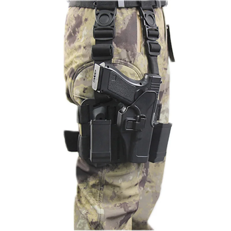 

Tactical Leg Gun Holster For Glock 17 19 22 31 32 Airsoft Pistol Leg Holster Bag Case Magazine Pouch Outdoor Hunting Accessories