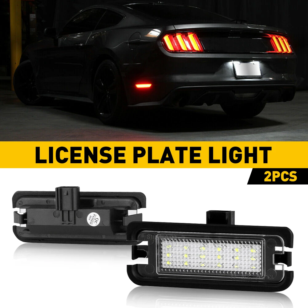 

2Pcs Canbus No Error Car LED Number License Plate Light Lamp for Ford Mustang 2020 2019 2018 2017 2016 2015