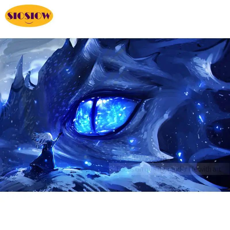 NEW 5D Diy Diamond Painting Fantasy dragon Girl Full Square Drill 3d Mosaic Embroidery Cross Stitch Kits Decor Home Room | Дом и сад