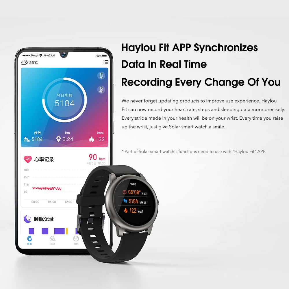 Смарт часы YouPin Haylou Solar водонепроницаемые IP68 для мужчин и женщин Android iOS фитнес
