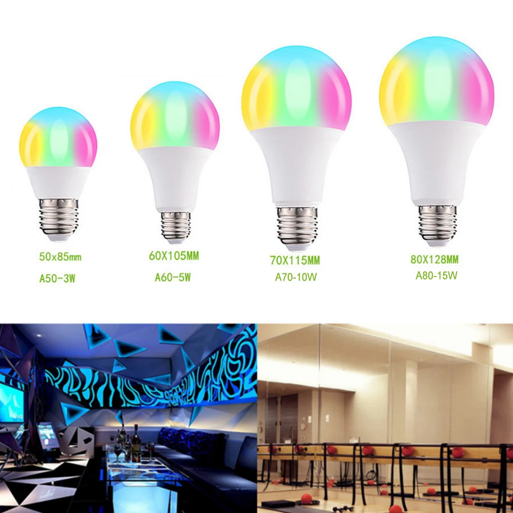 Magic RGB Bulb Led Light E27 B22 AC85-265V 16 Colors Changing Remote Control Smart Lighting Dimmable Lamp 3W 5W 10W 15W LED | Лампы и
