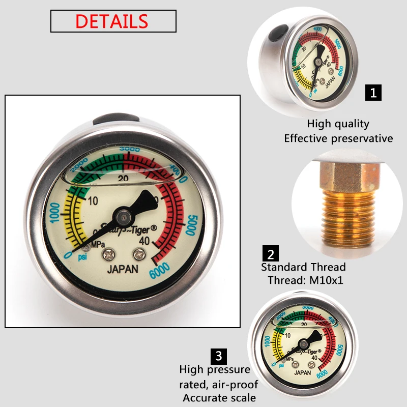 PCP Пейнтбол ручной насос высокого Давление масляных датчики 40mpa 400bar 6000psi 1 5 дюйма 40