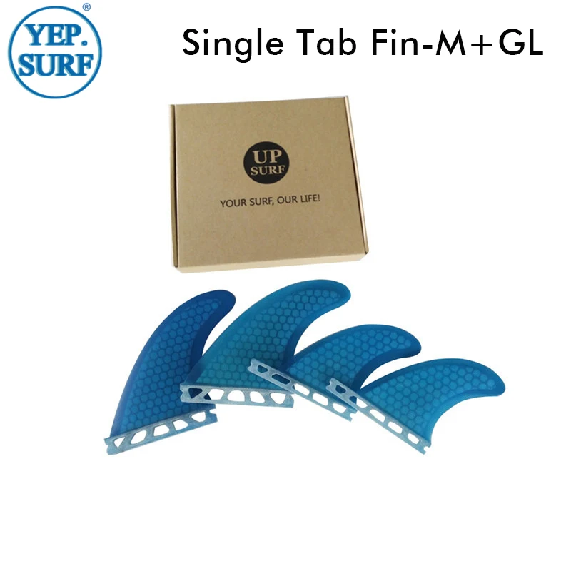 Одиночные вкладки M + GL синий плавник для серфинга набор четырехплавников из